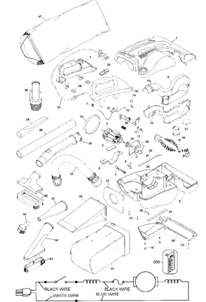 Default Diagram and Parts List for AC8260 Type 1 Black and Decker Leaf Blower / Vacuum